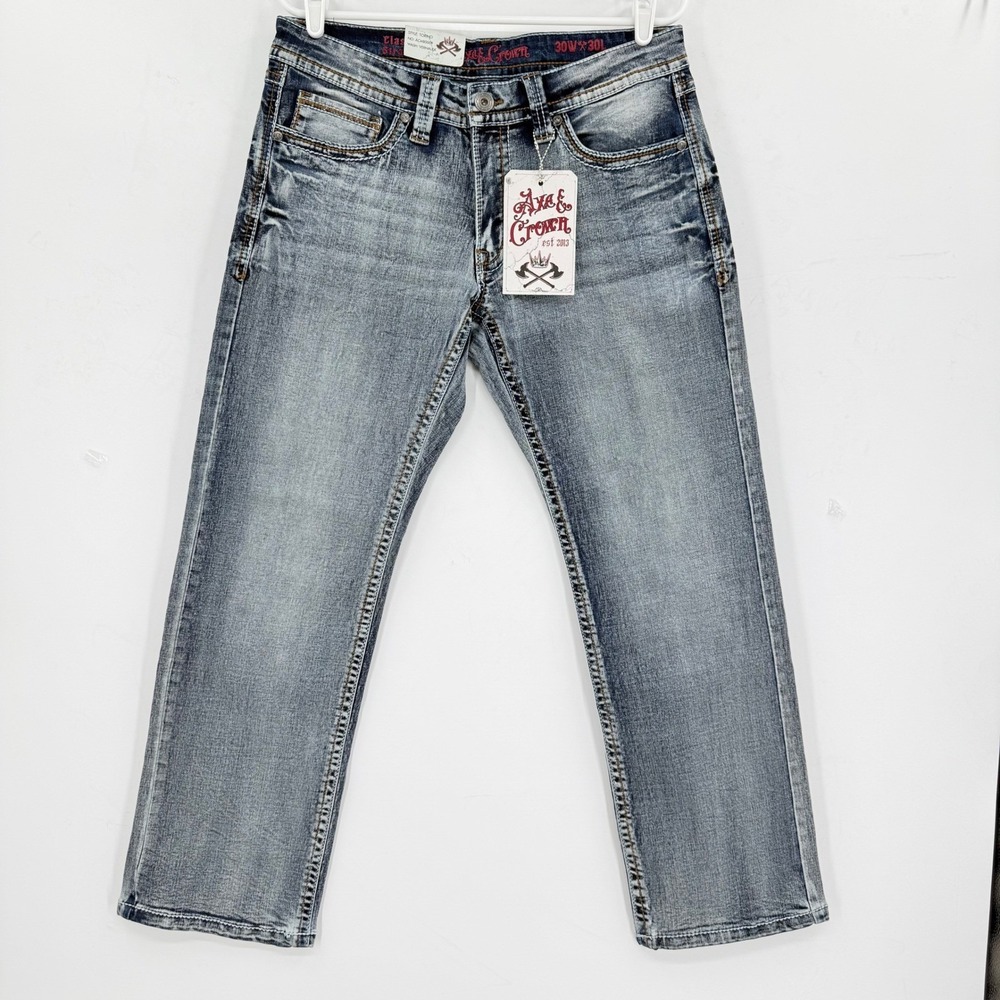 Axe & Crown Men's Torino Classic Straight Jeans Size 30x30 Vernaulk Blue NWT